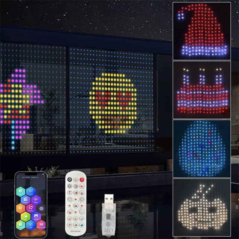 Inteligentne 400-LED kurtynowe lampki RGB z aplikacją 🌈